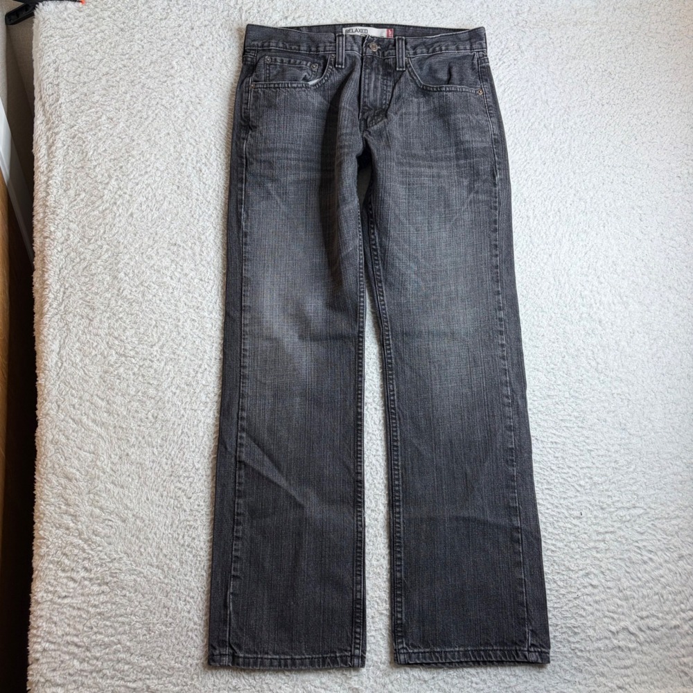 Y2K Levis 559 Relaxed Straight Jeans Mens 31x32 (32x31) Faded Black Denim Pants